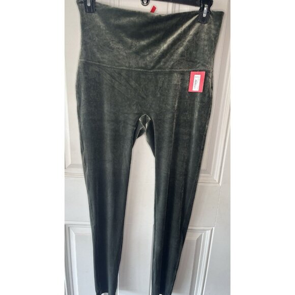 NEW NWT SPANX Velvet High Waisted Leggings Dark Palm Green High Rise Size 1X - Picture 1 of 9